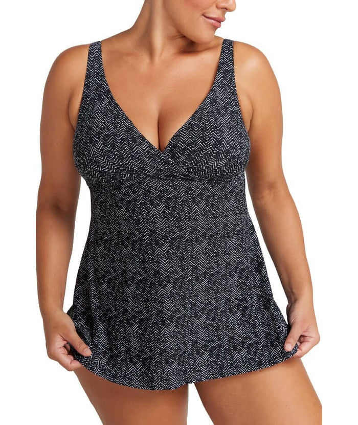 Artesands Zig Zag Delacroix Cross Over D-G Cup Swimdress - Black Swim
