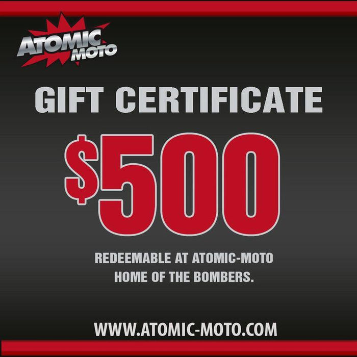 Atomic-Moto Gift Cards for Motorcycle Riding Fans