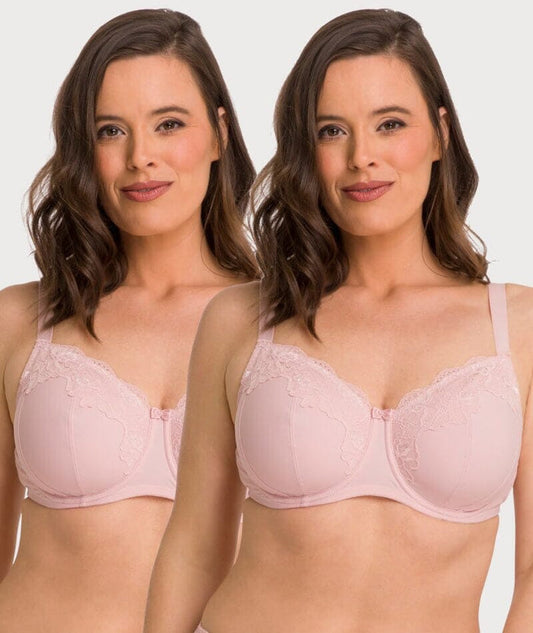 Ava & Audrey Jacqueline Full Cup Underwired Bra 2 Pack - Blush Bras