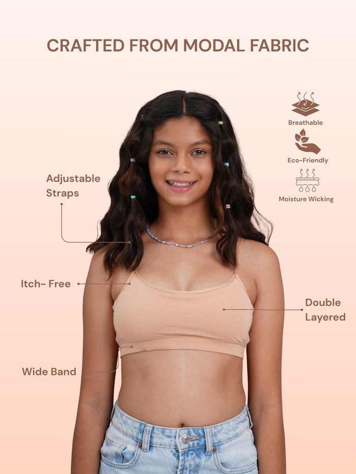 Averly Double Layered Wide Band Teenage Bra
