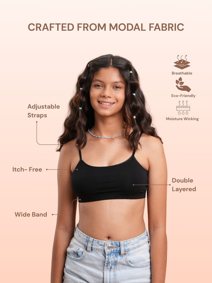 Averly Double Layered Wide Band Teenage Bra