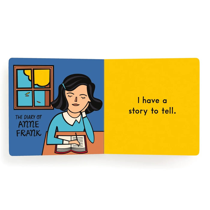 Sample pages of 'Babys First Book of Banned Books, The Diary of Anne Frank' on a white background
