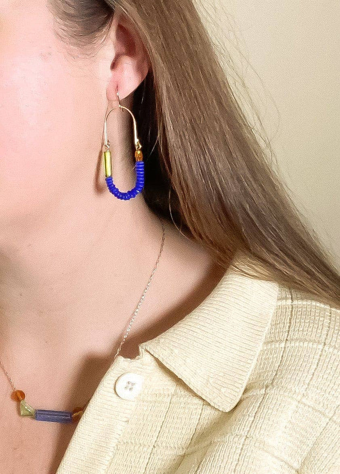 Balance Earrings- Olive + Emerald