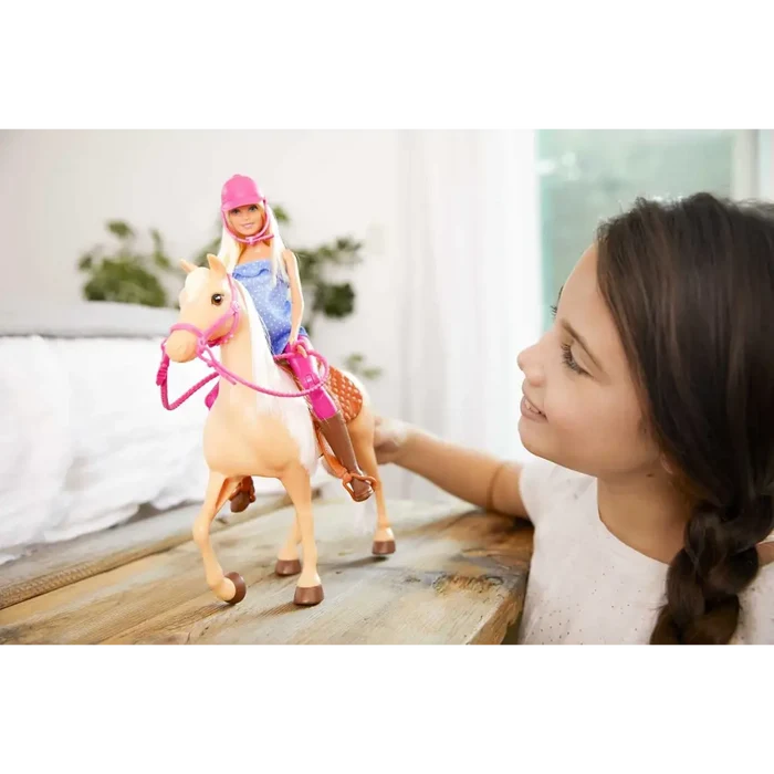Barbie Doll & Horse Playset, Blonde Hair With Riding Accessories