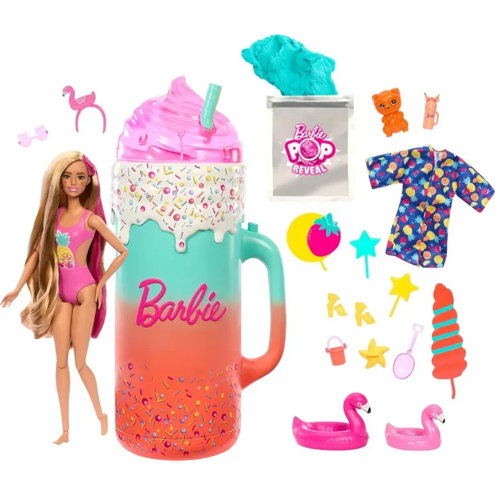 Barbie Pop Reveal Rise & Surprise Gift Set With Scented Doll, Squishy Scented Pet & More, 15+ Surprises