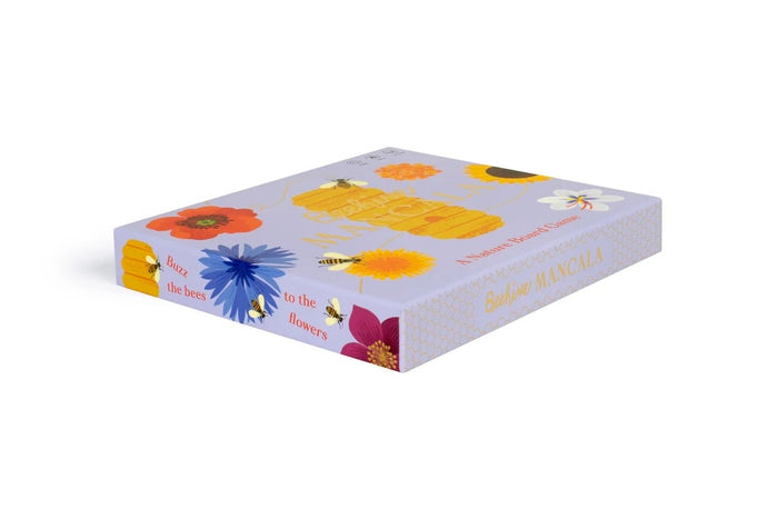 Product packaging with colorful floral design on a white background