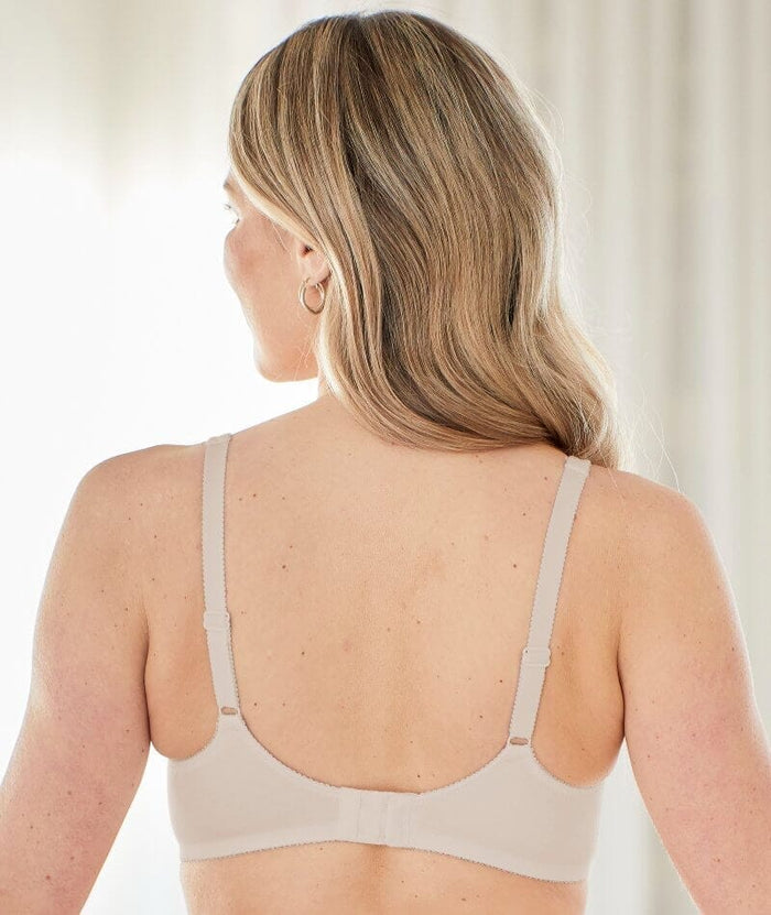 Bestform Satin Trim Wire-Free Cotton Bra With Unlined Cups 3 Pack - Nude Bras