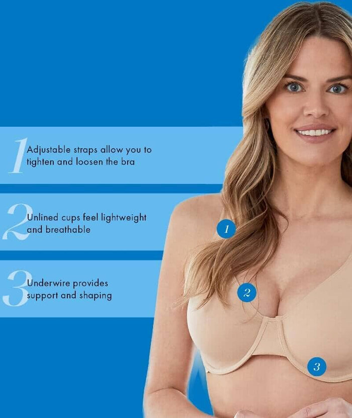 Bestform Unlined Cotton Stretch T-Shirt Bra with Underwire 3 Pack - Sand Bras