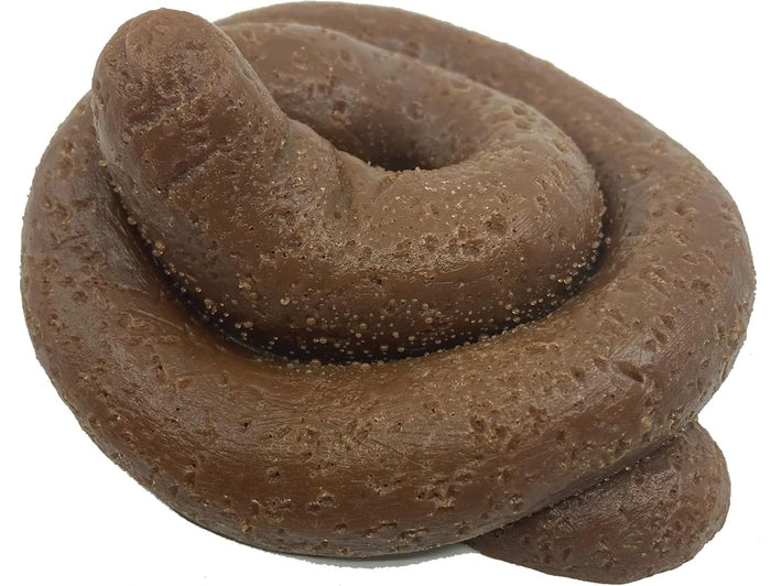 Brown dog poop squishy on a white background