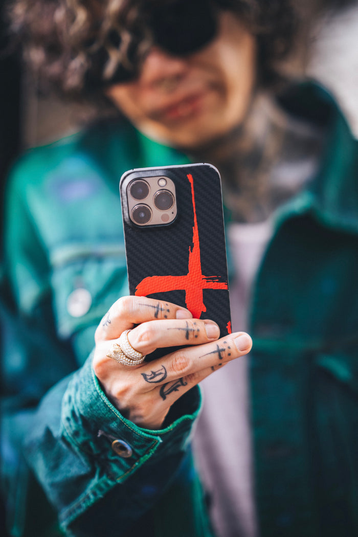 Big Cross Carbon iPhone Case for 13 Pro Max