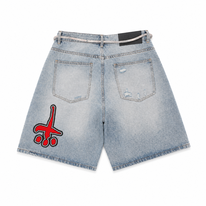 BIG LOGO PATCH DENIM SHORTS