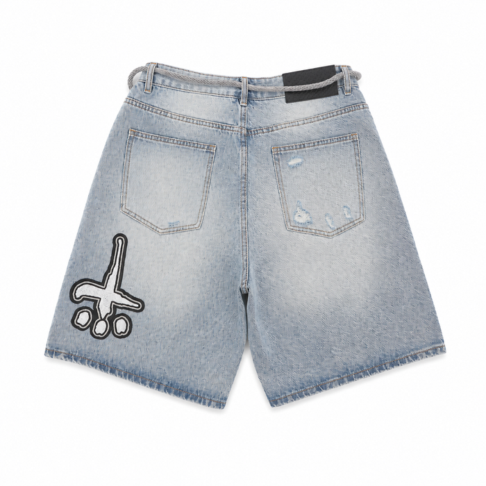 BIG LOGO PATCH DENIM SHORTS