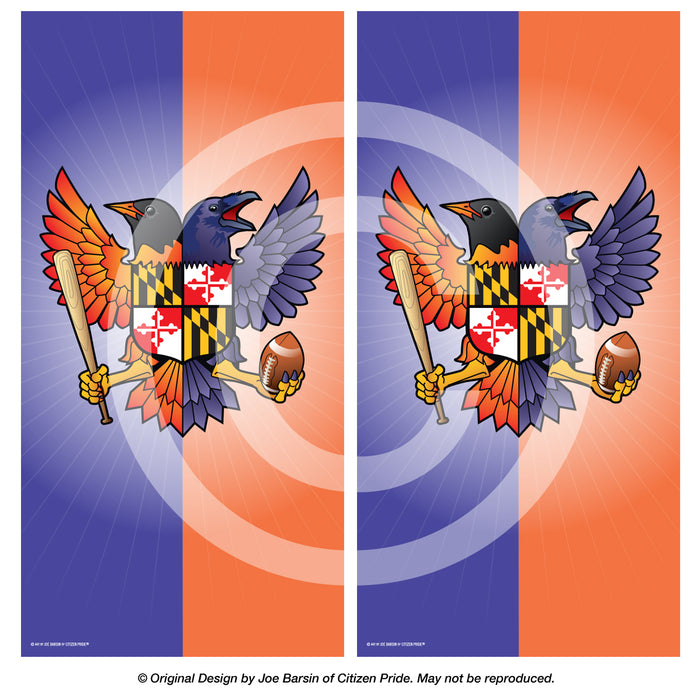Birdland Maryland Crest Cornhole Board Vinyl Skin Wraps, 24x48"