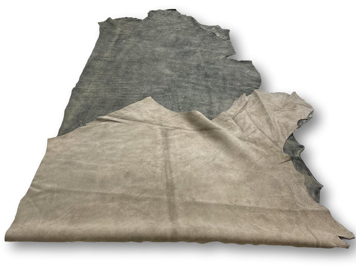 Black Distressed Cowhide Sides & Hides surface detail showing texture and finish