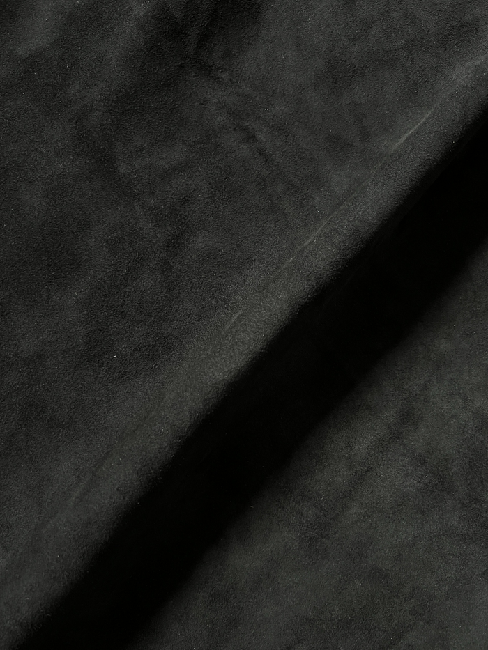 Black Cow Suede close view showing grain and texture