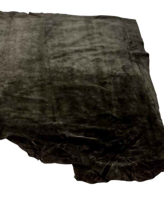 Black Cow Suede shown to display leather shape and cutting area