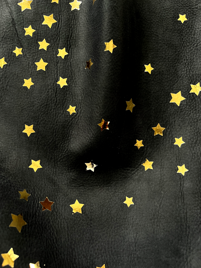 Black Gold Star Nubuck Cowhide surface detail showing texture and finish