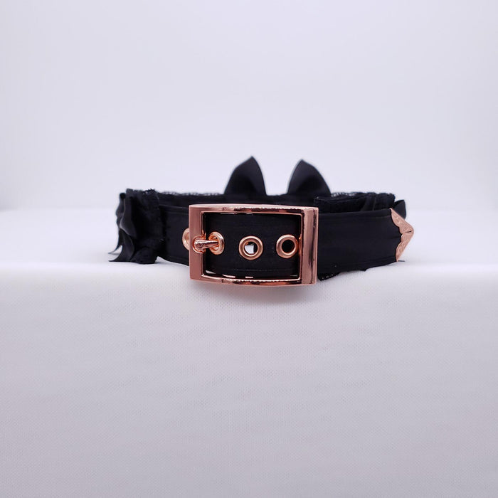 Black Lace and Rose Gold Collar