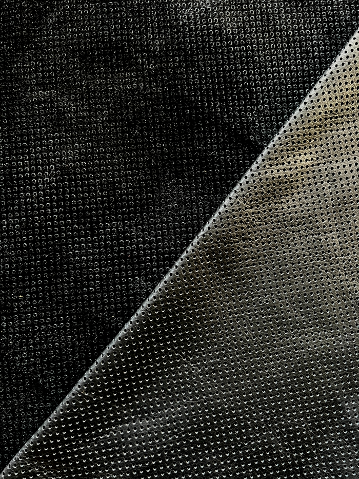 Black Perforated Cowhide alternate view showing color and surface finish