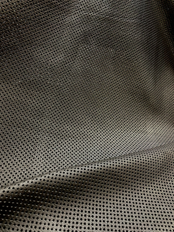 Black Perforated Cowhide surface detail showing texture and finish