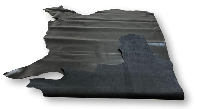 Black Smooth Cowhide surface detail showing texture and finish