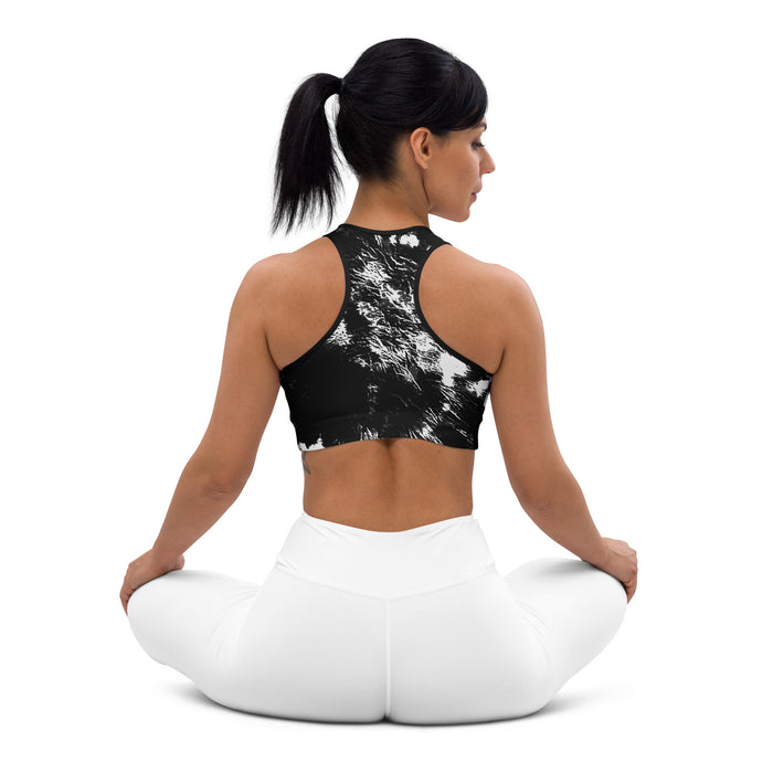 Black & White Tie Dye Padded Sports Bra