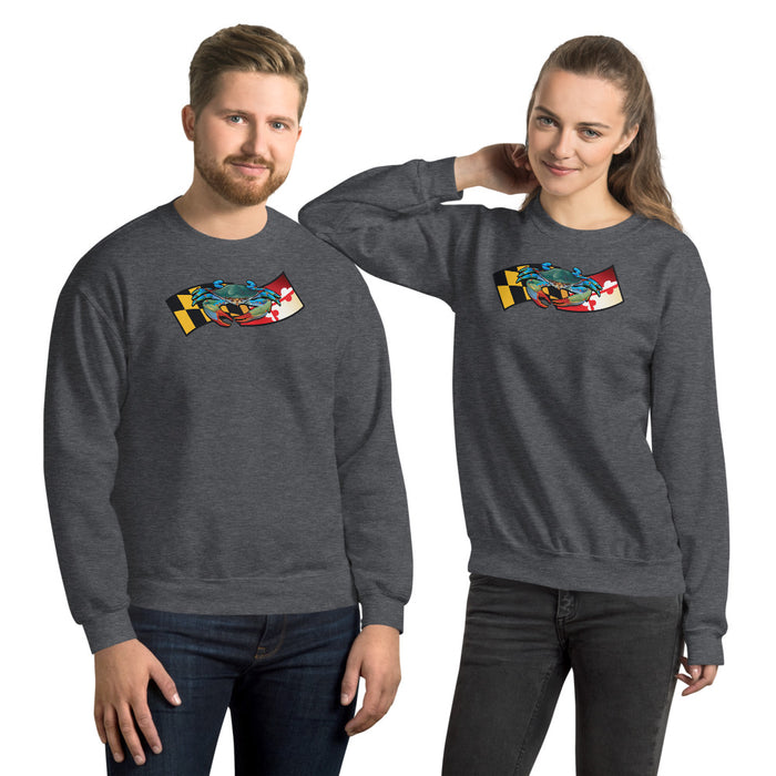 Blue Crab Maryland Banner, Unisex Sweatshirt