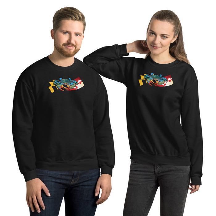 Blue Crab Maryland Banner, Unisex Sweatshirt