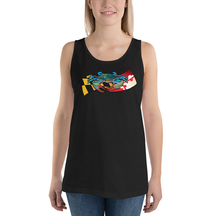 Blue Crab Maryland Banner, Unisex Tank Top