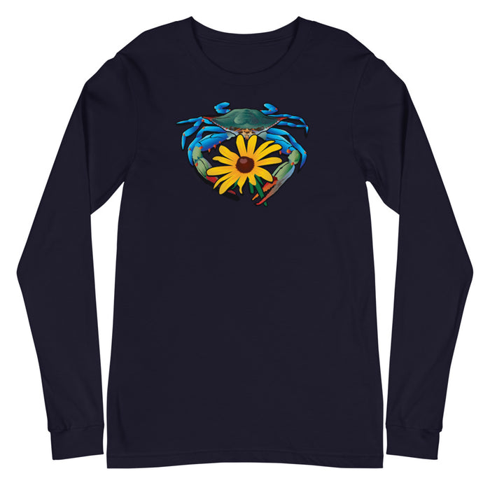 Blue Crab Maryland Black-Eyed Susan, Unisex Long Sleeve Tee