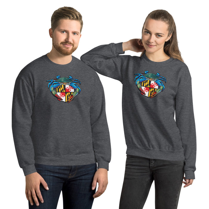 Blue Crab Maryland Crest, Unisex Sweatshirt