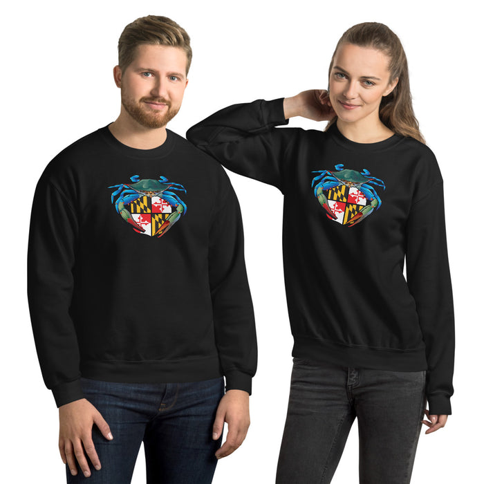 Blue Crab Maryland Crest, Unisex Sweatshirt