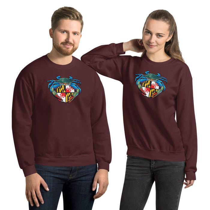 Blue Crab Maryland Crest, Unisex Sweatshirt
