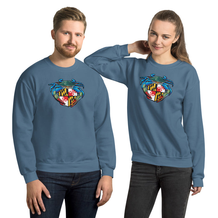 Blue Crab Maryland Crest, Unisex Sweatshirt