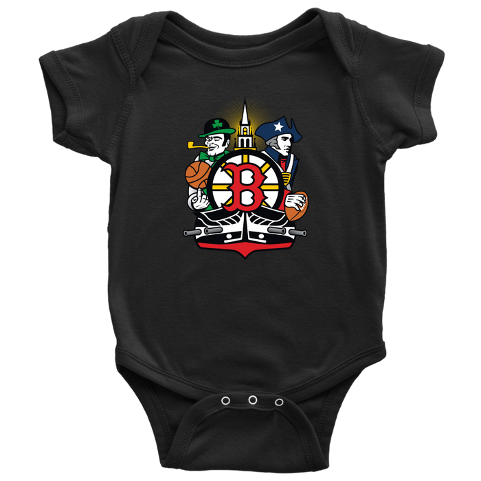 Boston Sports Fan Crest - Baby Onesie