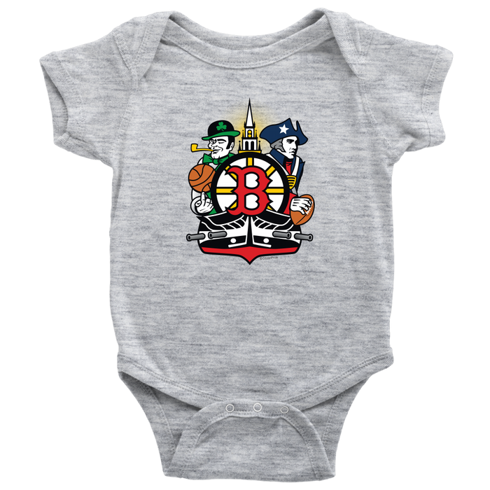 Boston Sports Fan Crest - Baby Onesie