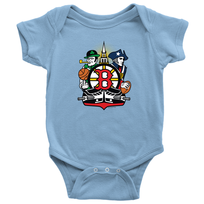 Boston Sports Fan Crest - Baby Onesie