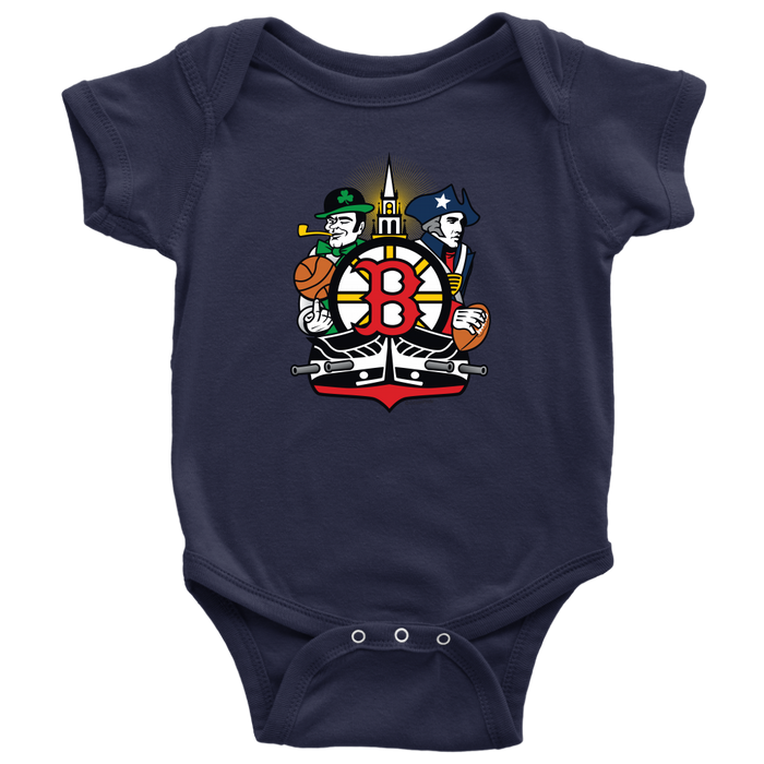 Boston Sports Fan Crest - Baby Onesie