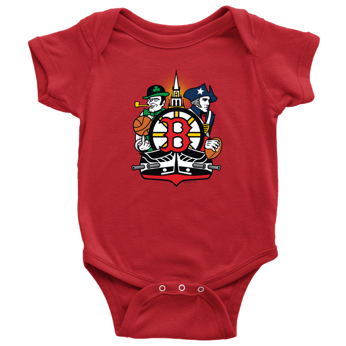 Boston Sports Fan Crest - Baby Onesie