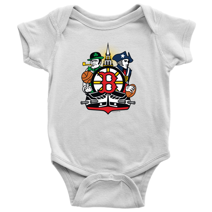 Boston Sports Fan Crest - Baby Onesie