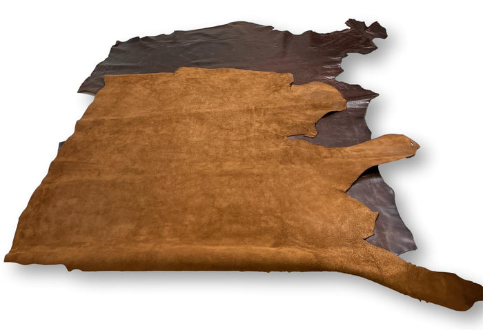 Bourbon Pull-Up Cowhide detail view showing color and natural variation