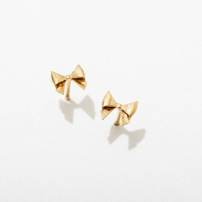 Bow 18K Gold Plated Studs