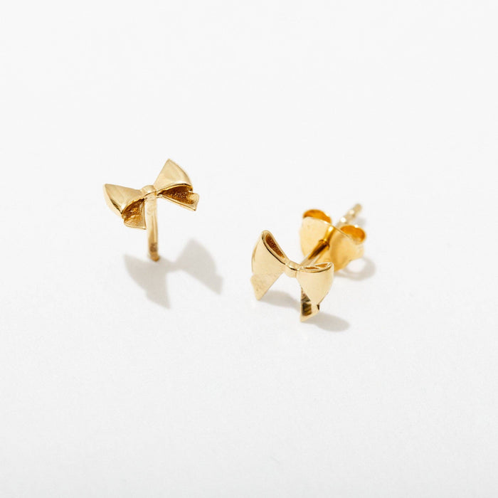 Bow 18K Gold Plated Studs