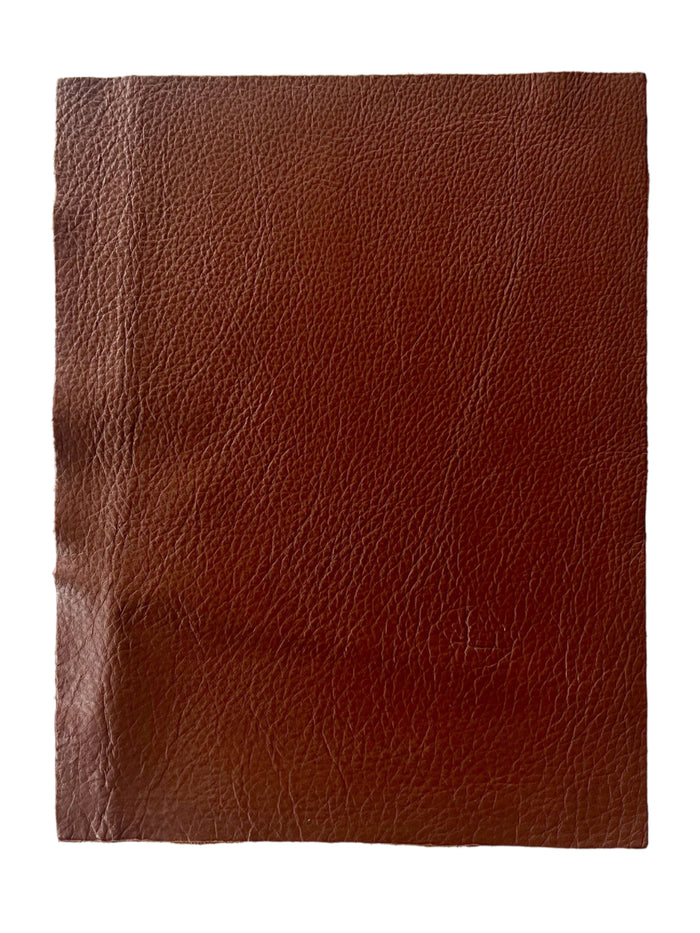 Brandy Brown Cowhide Leather Sheets, 8.5 × 11 in shown in a full product view