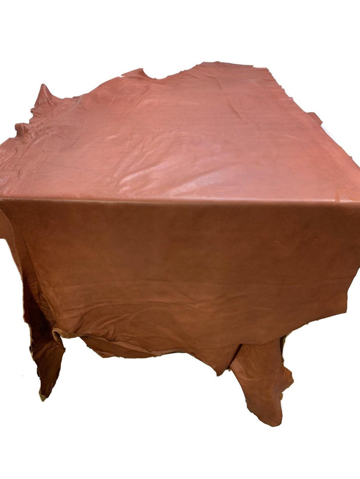 Brandy Unfinished Natural-Grain Cowhide alternate view showing color and surface finish