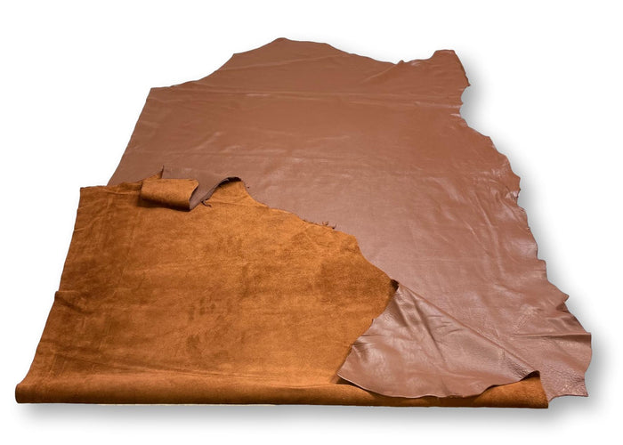 Brandy Full-Aniline Cowhide surface detail showing texture and finish