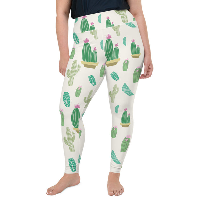Cactus Print Plus Size Leggings - Bloom Seventy Seven