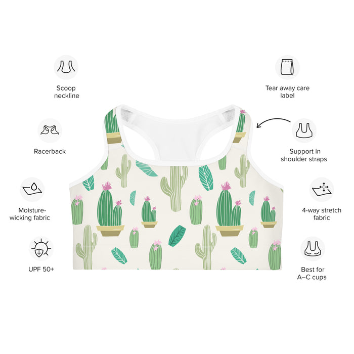 Cactus Print Sports Bra - Bloom Seventy Seven