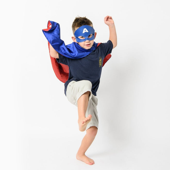 captain america cape and mask set - letsdressup.com.au - Boys Dress Ups