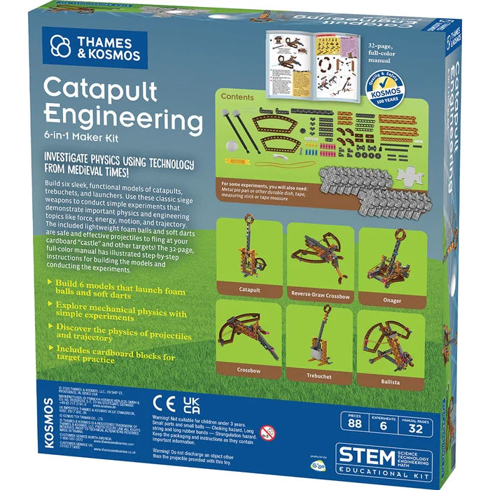 Thames & Kosmos Catapult Engineering kit packaging with colorful graphics and text.